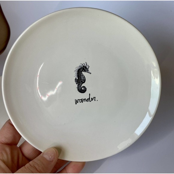 Set of 2 M Studios early Rae Dunn Sea Nautical 6” round Appetizer bread Plates - Picture 2 of 3